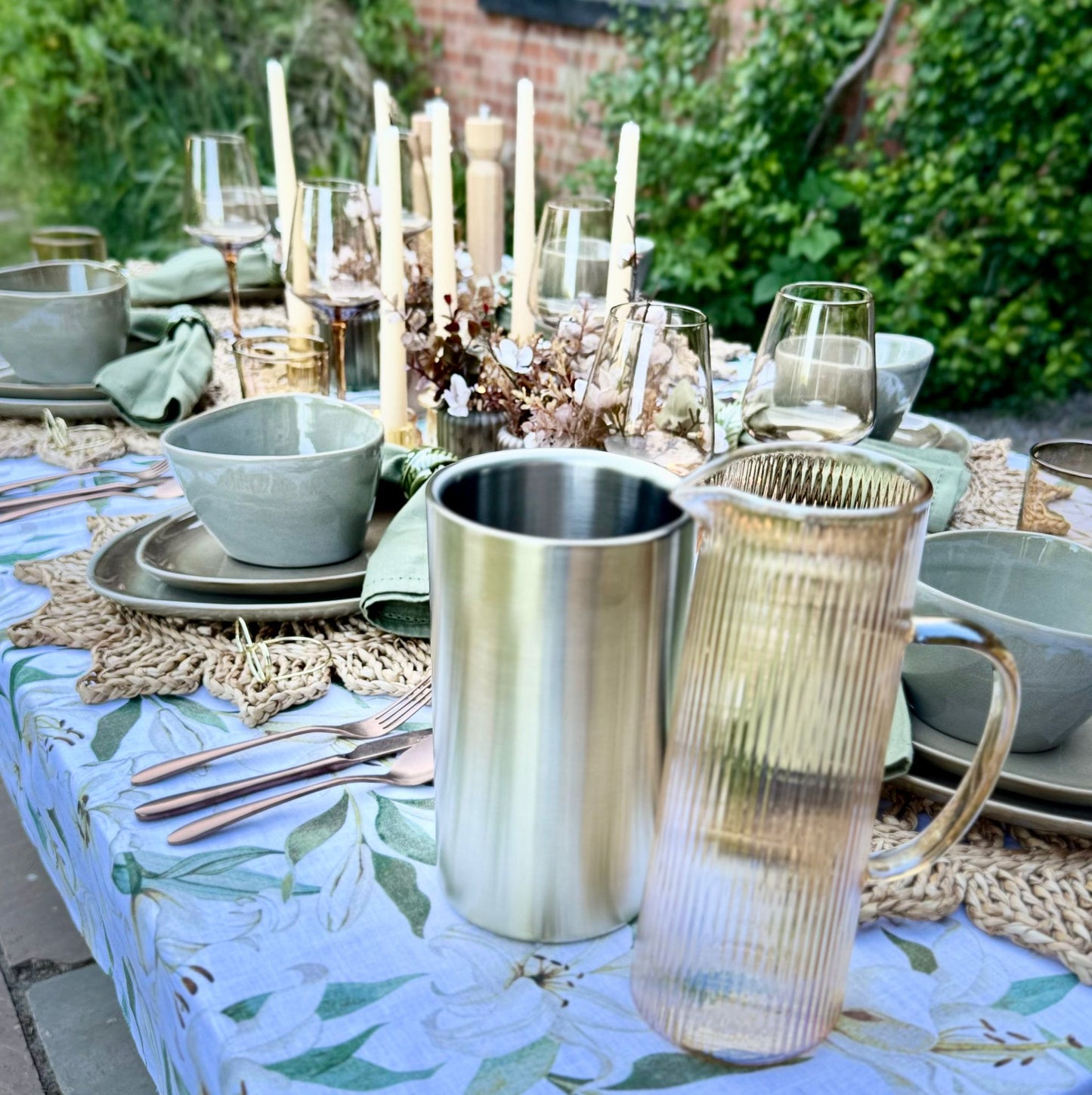 Complete tablescape rental kit with crockery, linens, and decorative accents ready for delivery